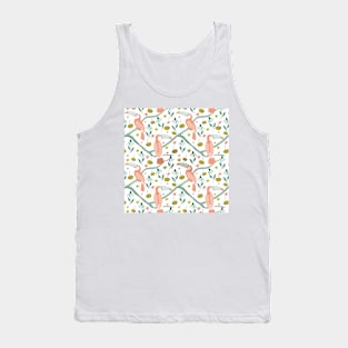 Bird Flower Animal Pattern Tank Top